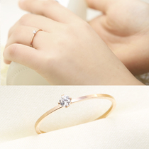 Imitation diamond ring Joker Korean fashion rose gold ring female index finger ring ring wedding ring tail ring accessories