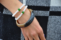 (Spring deep rich flowers so)Natural Hetian jade Russian sugar old material carved peony bracelet