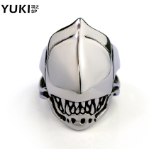 YUKI new titanium steel mens ring domineering single personality European and American Tide people cool alien nightclub accessories