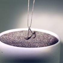 South Korea Fashion Ornament Notes 925 Pure Silver Necklace Lock Bone Chain