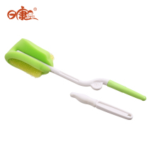 Rikang rotating sponge bottle brush 2-piece cleaning brush baby nipple brush set water Cup brush RK3502