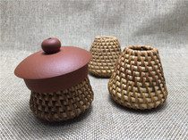 Handmade Vietnamese rattan cover pot cover tea set accessories tea ceremony zero with ornaments