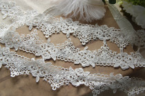F15 handmade DIY accessories day version with water soluble lace silk thread Rosary retro wavy rose wide 5cm
