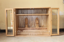 Glass door Buddhist niche desktop with door Buddhist niche vertical cabinet Buddhist cabinet hanging cabinet camphor wood Buddhist Temple