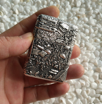 ZORRO kerosene lighter ZORRO vintage armor 6-sided carving Qingming Shanghe figure men gift heavy armor