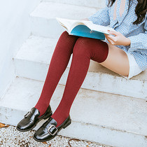 Stockings women Korean knee socks Japanese College Wind vertical stripes cotton thin high socks students thigh socks