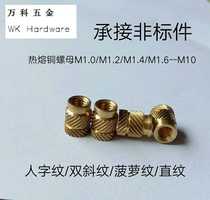  Hot melt copper nut Double twill herringbone pineapple pattern Brass injection nut m1 0M1 2M1 4M1 6M2 0
