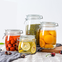 Sealed jar glass storage jar kitchen household honey lemon jam bottle candy milk powder jar brewing bottle enzyme jar