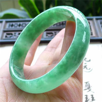 Ming Kai jade 53 small circle mouth old pit glutinous seed full of green princess jade bracelet Myanmar natural A goods jade 170401