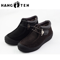 HANGTEN American Jubilation Special Cabinet Winter Frosted Cow Leather Leisure High Bunch of mens cotton shoes T0443413