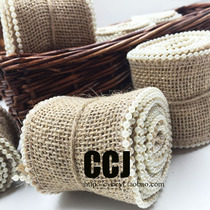 Linen webbing beads Linen roll linen lace Decorative belt DIY handmade bridal bouquet material Linen roll fabric