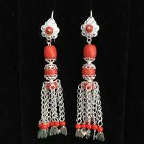 990 Sterling Silver Tassel Earrings Tibetan Clothing Accessories Tassel Earrings