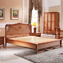 Ivy family rattan bed rattan wood plate bed 1 8 m double peoples bed rattan choreography furniture rattan bed custom-made bed