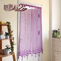 A piece of French idyllic cotton handmade crochet door curtain finished curtain wearing Rod decoration small mood