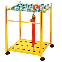 Simple stainless steel umbrella frame rain belt lock 12 heads 18 lobby titanium gold umbrella frame disassembly and assembly mobile storage rack