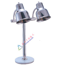 Double head stainless steel electric heat insulation lamp marble seat double head food insulation lamp hotel buffet supplies