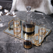Eurostyle modern glass whisky creative wine bottle wine glass white Landy wine with suit-style board room Villa Decorations