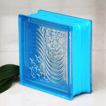 Colored glass brick blue wave pattern edge color hollow glass brick factory direct sales background wall partition wall