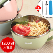 Stainless Steel Childrens Bowl Baby Tableware Dining Bowl Set Student Baby Pupil Instant Noodle Bowl