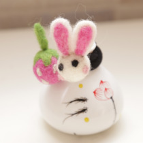 New products Japan-ROK Cute Son Ensemble Womens Wool Felt Head Rope Rabbit Strawberry Hair Accessories Hair Stirrups Hair Circles Diy Accessories