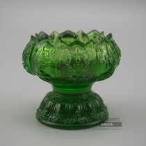 Good fate Buddha art glaze rich lotus flower eight auspicious Candlestick Buddha supplies ghee for lamp holder small bowl