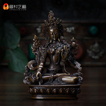 (Tibetan village) Nepal imported pure handmade 5-inch pure copper red copper pure handmade white-shaped female Buddha
