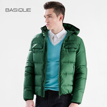 (Clear Barn) Thickened warm down clothes Yuanben Mens young mens winter workout with hat down coat and winter clothing bread jacket