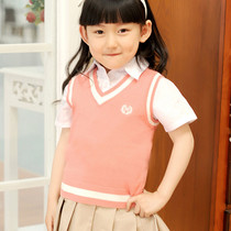 Girls sweater vest class uniforms school style spring and autumn clothes pullover knitted childrens sweaters vest school uniforms