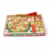 American wooden cut Le cut look pizza Childrens pizza kitchen house simulation wooden toys