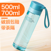 Space cup with lid filter Womens tea cup Portable plastic creative transparent cute couple cup