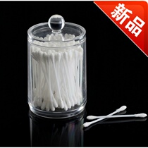 Transparent single hole cotton swab box cotton swab tube small cylinder cotton pad box desktop with lid dustproof small cylinder small round box