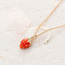 Korean sweet Joker Strawberry Necklace Female choker Simple Personality Student Mori Accessories Clavicle Necklace Decoration