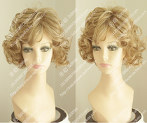 European and American mature woman soft girl wig golden pear flower omelet hair fluffy small roll short hair fashion female window performance