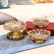 European creative ashtray model room decoration exquisite large metal ashtray living room crystal glass ashtray