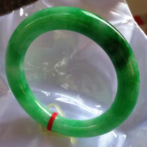 Myanmar A goods jade bracelet ice glutinous seed green natural jade bracelet moisturizing counter with certificate special offer KA026