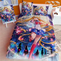 Beautiful girl warrior Moon Hare anime perimeter DIY custom sheets quilt cover four-piece blanket pillowcase quilt cover