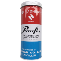 Japanese Panfix is not time-consuming 33 m transparent tape single-sided biscuit jar with a width of 19mm