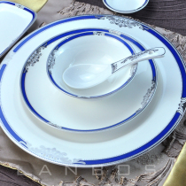 Creative Hotel Ceramic Cutlery Restaurant Swing Table Hotel Bowls Tray Suit Countertops Table Cutlery Rice Bowls Plate Soup Spoon