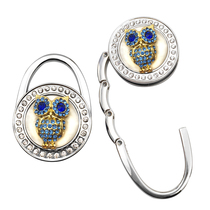 Delicate Creative Diamond Owl Hanging Bag Hook Folded Metal Table Side Hook No Mark Hook hanging Bauer hanging Bauer