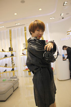 Ancient vintage Vintage European and American big brand detective long double-row leather leather coat coat coat