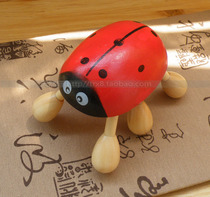 Solid wood seven-star ladybug head hair acupoint massager six-legged body massager cervical back joint massage