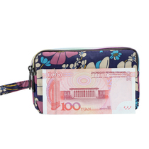 Elderly wallet female middle-aged canvas small money bag cloth change wrist bag old mans grandmother mother hand