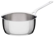 100% UK imports Alessi Frying Pan mirror polished stainless steel flat bottom pan stockpot 16 20CM