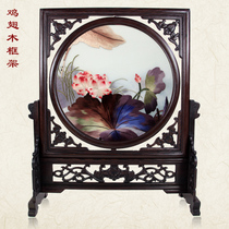 Cantonese embroidery boutique lotus desk desk coffee table TV cabinet ornaments handmade embroidery gift