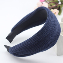 Korean wool wide-brimmed hair band Winter hair accessories thickened fabric headdress Simple headband female pressure hair card knitted card