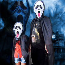 Hibao Halloween costume dress up props pure black cloak set wizard witch costume cape children adult