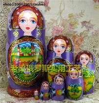 Z1 new Russian Matryoshka 7-layer oil baby paint field three sets of cars purple basswood