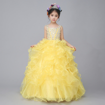 Princess dress girls fluffy stage performance costumes small host gown The children play out to model walking show women