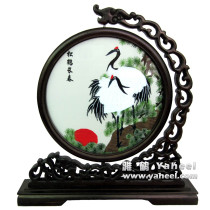Pure handmade embroidered pine crane Changchun Xianghe Xiang embroidered boutique pine age Crane Sushou Bifacial Embroidered Birthday