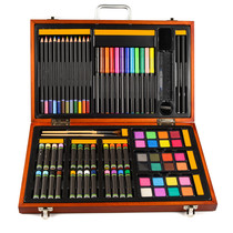 Lion wooden box black and white school childrens painting combination set watercolor pen crayon brush color lead watercolor paint